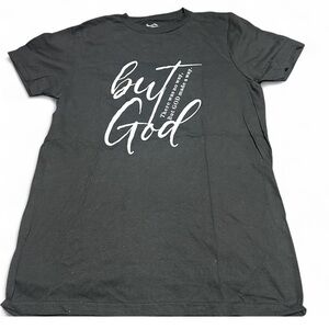 Black cotton streetwear t-shirt with "But God" design #streetwear #casual Size M